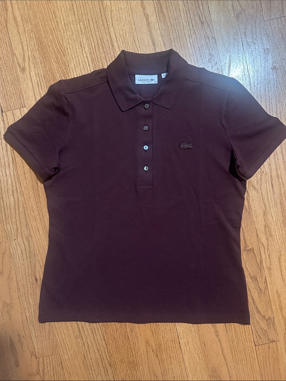 Lacoste L.12.D Slim Fit Polo Shirt in Brown Size Medium